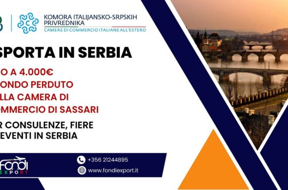 Sviluppa il tuo business in Serbia, le aziende sassaresi hanno a disposizione 4.000 € di finanziamento a fondo perduto