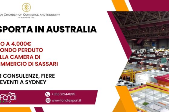 4.000€ di finanziamento a fondo perduto per le imprese sassaresi per fare business in Australia