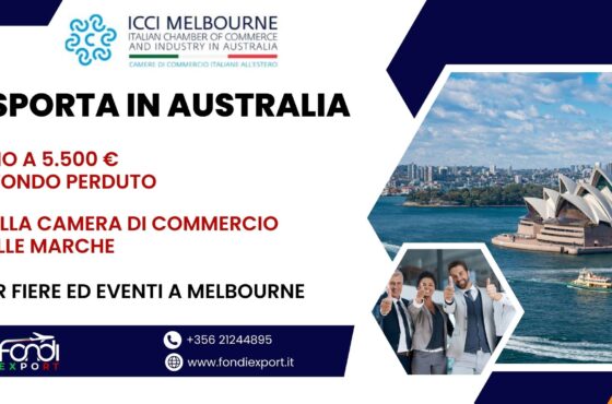 Finanziamento a fondo perduto di 5.500€ alle imprese marchigiane per partecipare a eventi e fiere in Australia