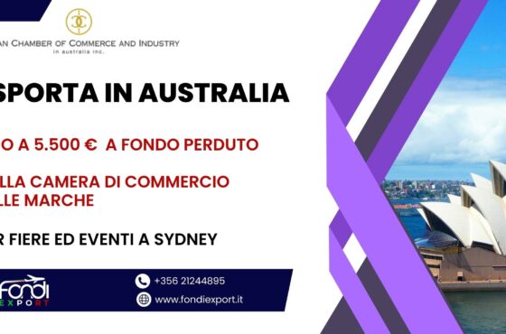 5.500€ di finanziamento a fondo perduto per le imprese marchigiane per fare business in Australia