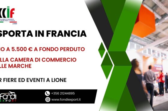 Un finanziamento a fondo perduto fino a 5.500€ è offerto alle imprese marchigiane per esportare in Francia