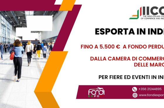 Le imprese marchigiane hanno l’opportunità di ottenere un finanziamento a fondo perduto di 5.500€ per fiere e eventi in India