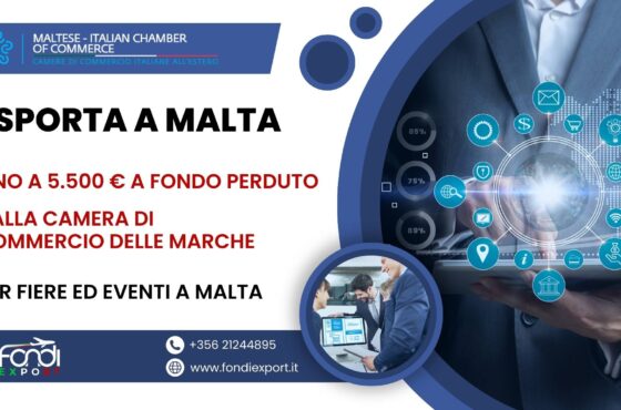 5.500 € a fondo perduto per le PMI marchigiane per partecipare a fiere ed eventi a Malta