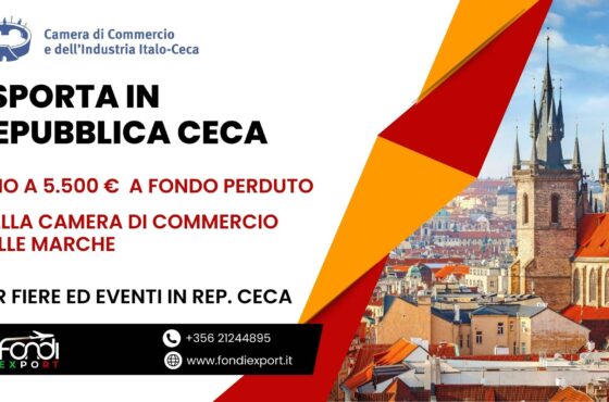 5.500€ di finanziamento a fondo perduto a disposizione per le imprese marchigiane per partecipare a fiere ed eventi a Praga