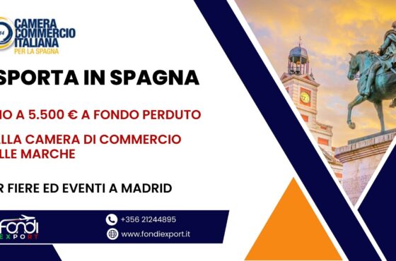 Un finanziamento a fondo perduto di 5.500€ è disponibile per le imprese marchigiane che vogliono esportare in Spagna
