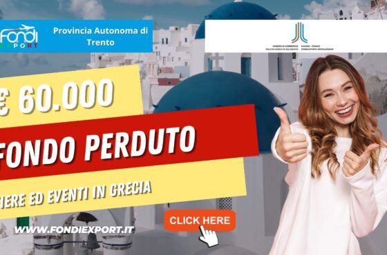 Le imprese trentine hanno la possibilità di beneficiare di un credito d’imposta di 60.000€ per fiere ed eventi e consulenze in Grecia