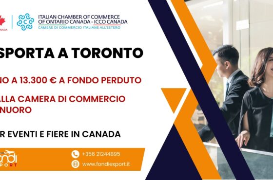 Finanziamento a fondo perduto di 13.300 € alle imprese nuoresi per fare business a Toronto