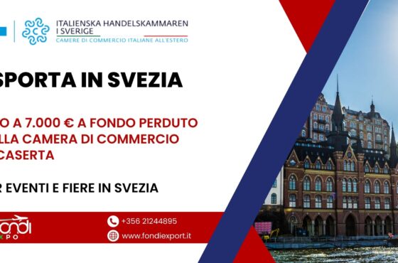 Opportunità per imprese casertane: fino a 7.000 € di finanziamento a fondo perduto per sviluppare attività commerciali in Svezia