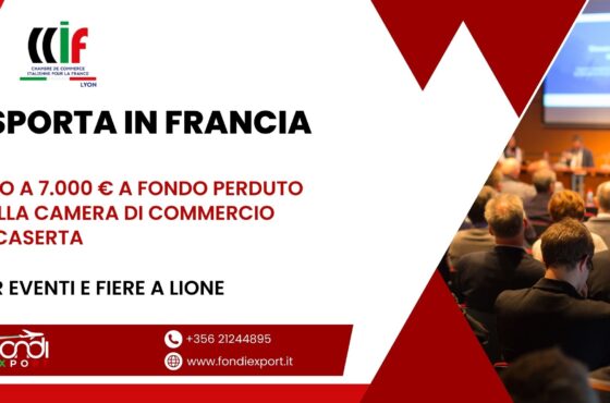 Un finanziamento a fondo perduto fino 7.000 € è offerto alle imprese casertane per esportare in Francia