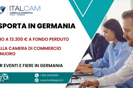 Le imprese nuoresi hanno accesso a un finanziamento a fondo perduto di 13.300 € per esportare in Germania