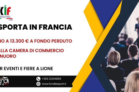 Finanziamento a fondo perduto di 13.300 € è disponibile per le imprese nuoresi che vogliono esportare in Francia