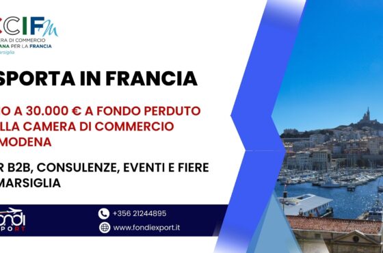Eventi e Fiere, B2B, Consulenze in Francia con il finanziamento a fondo perduto di 30.000 € della Camera di Commercio di Modena