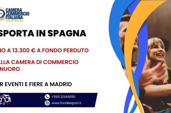 Le imprese nuoresi che vogliono esportare in Spagna possono usufruire di un finanziamento a fondo perduto fino a 13.300 €