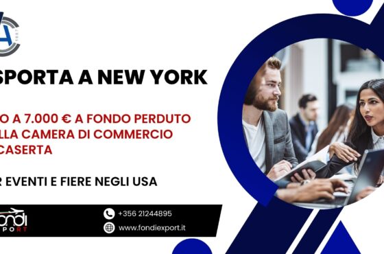 Le imprese casertane possono usufruire di un finanziamento a fondo perduto con importo massimo di 7.000 € per sviluppare il proprio business negli Stati Uniti