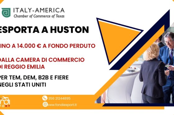 Le imprese reggiane che vogliono esportare a Houston possono usufruire di un finanziamento a fondo perduto fino a 14.000 €