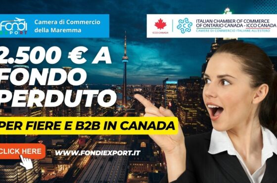 Le imprese toscane possono avvalersi di un finanziamento a fondo perduto con importo massimo di 2.500 € per sviluppare un’attività di business internazionale a Toronto