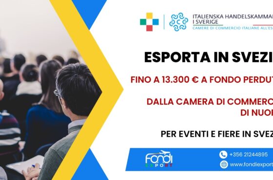 Con un finanziamento a fondo perduto di 13.300 € le aziende nuoresi possono esportare i propri prodotti in Svezia
