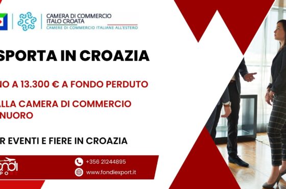 13.300 € di finanziamento a fondo perduto per Imprese singole o associate nuoresi per Eventi e Fiere in Croazia