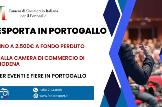 Le imprese modenesi possono ottenere fino a 2.500 € di finanziamento a fondo perduto per Eventi e Fiere in Portogallo