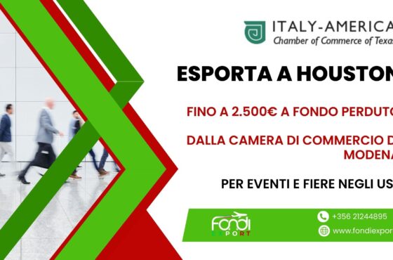 Finanziamento a fondo perduto di 2.500 € alle imprese modenesi per Eventi e Fiere a Houston