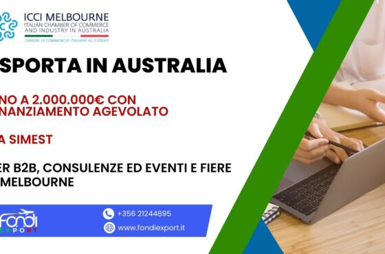 2.000.000 € di finanziamento agevolato per l’export in Australia delle imprese italiane