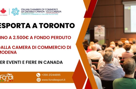 Eventi e Fiere a Toronto con il finanziamento a fondo perduto di 2.500 € della Camera di Commercio di Modena