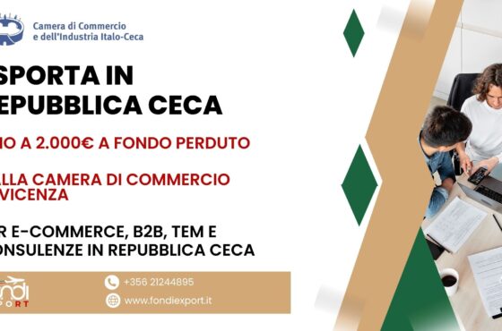 2.000 € di finanziamento a fondo perduto per l’export a Praga delle imprese vicentine