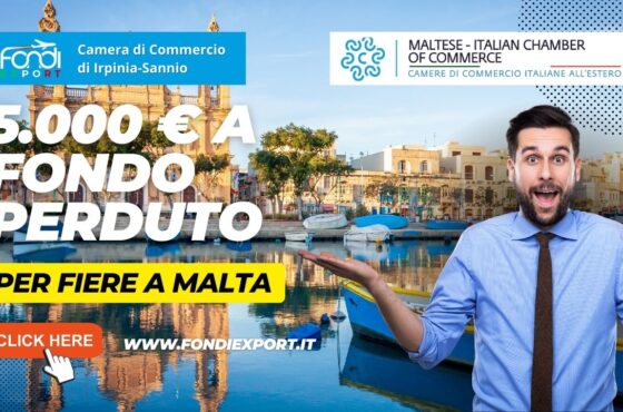 Opportunità per imprese campane: fino a 5.000 € di finanziamento a fondo perduto per sviluppare attività commerciali a Malta