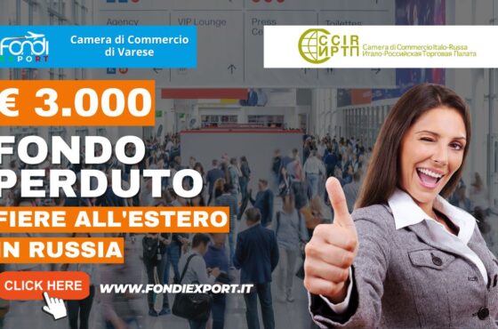 Un finanziamento a fondo perduto di 3.000 € è disponibile per le imprese abruzzesi per Eventi e Fiere, B2B in Russia