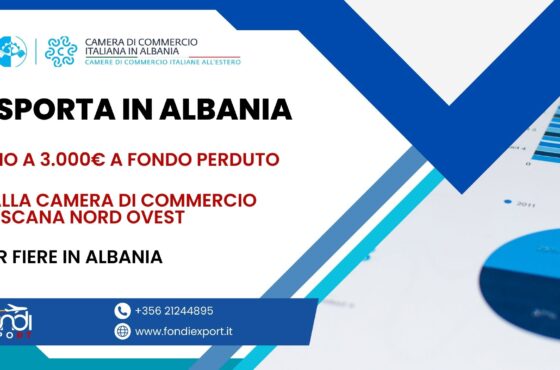 Le MPMI, consorzi e cooperative toscane possono accedere ad un finanziamento a fondo perduto di 3.000 € per lo sviluppo del proprio business in a Tirana