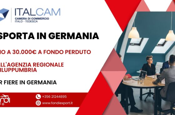 Le imprese umbre possono usufruire di un finanziamento a fondo perduto fino a 30.000 € per finanziamento a fondo perduto in Germania