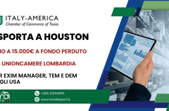 Opportunità di finanziamento: finanziamento a fondo perduto fino a 15.000 € per le imprese di lombarde e le loro attività TEM e DEM a Houston