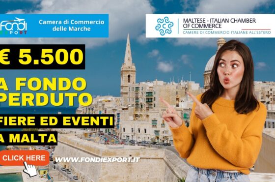 Fino a 5.500 € di finanziamento a fondo perduto alle Micro, piccole e medie imprese marchigiane per fare business a Malta