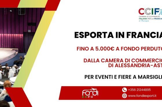 Le imprese piemontesi possono avvalersi di un finanziamento a fondo perduto con importo massimo di 5.000 € per sviluppare un business internazionale in Francia