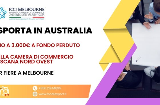 Finanziamento a fondo perduto di 3.000 € a disposizione delle imprese toscane per Partecipazione a fiere in Australia