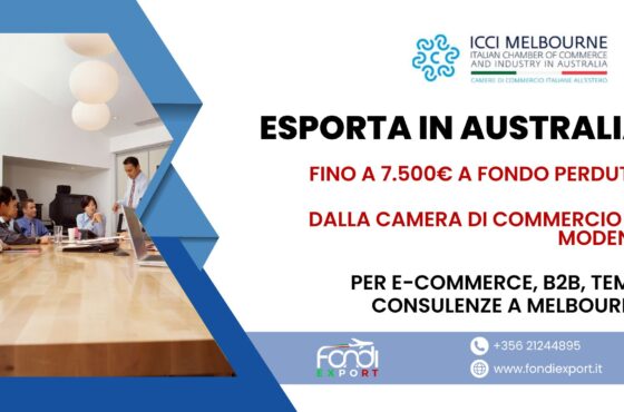 Le imprese modenesi che vogliono esportare in Australia possono usufruire di un finanziamento a fondo perduto fino a 7.500 €