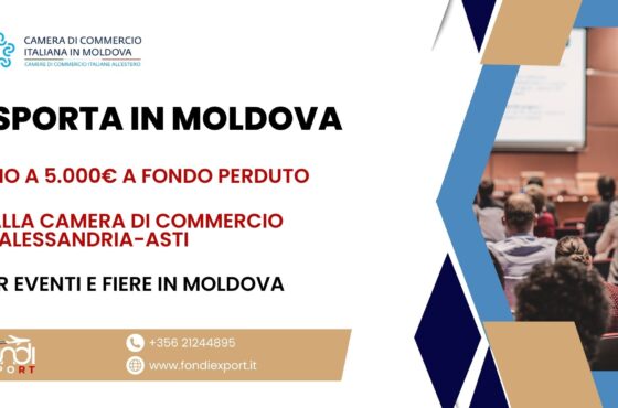 Supporto finanziario alle imprese locali piemontesi: ottieni fino a 5.000 € con il finanziamento a fondo perduto per Partecipazione a eventi e fiere a Chişinău