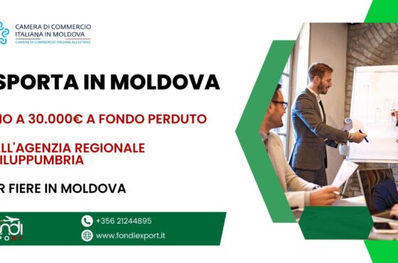 Le MPMI, consorzi e cooperative umbre possono accedere ad un finanziamento a fondo perduto di 30.000 € per lo sviluppo del proprio business in a Chişinău