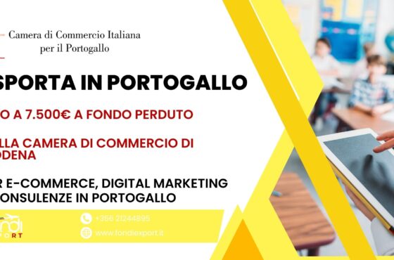 Opportunità di finanziamento: finanziamento a fondo perduto fino a 7.500 € per le imprese modenesi e le loro attività Digital marketing, E-Commerce, Consulenze in Portogallo