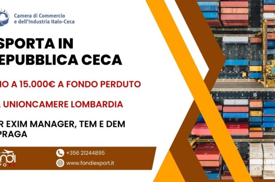 Finanziamento a fondo perduto fino 15.000 € per le aziende lombarde per TEM e DEM a Praga
