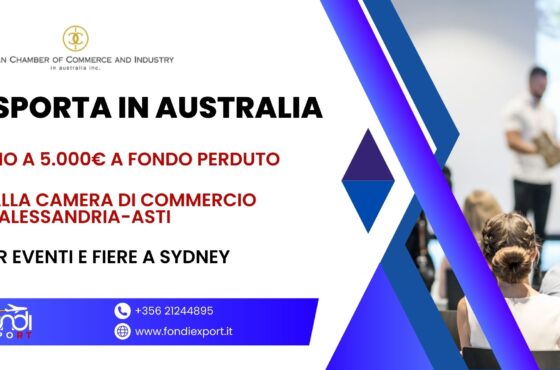 Le imprese piemontesi hanno accesso a un finanziamento a fondo perduto di 5.000 € per esportare in Australia