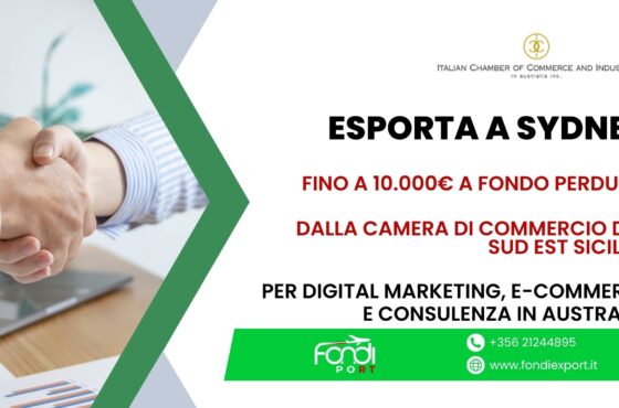 Finanziamento a fondo perduto di 10.000 € a disposizione delle imprese siciliane per Digital marketing, E-Commerce e Consulenze in Australia
