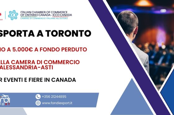 Le MPMI piemontesi possono accedere ad un finanziamento a fondo perduto di 5.000 € per lo sviluppo del proprio business in a Toronto