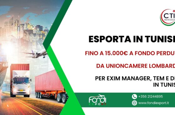 Opportunità innovativa di finanziamento: finanziamento a fondo perduto fino a 15.000 € per le imprese di lombarde e le loro iniziative finanziabili nel campo di TEM e DEM in Tunisia