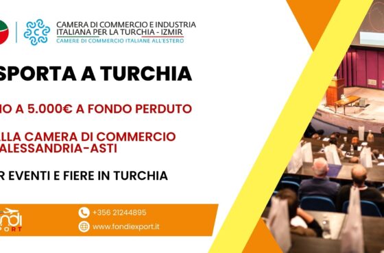 5.000 € di finanziamento a fondo perduto per l’export in Turchia delle imprese piemontesi
