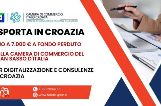 Stanziati 7.000 € per voucher alle imprese abruzzesi per Digitalizzazione e Consulenze in Croazia