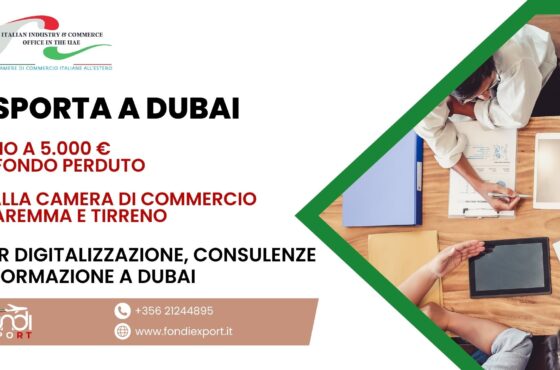 Le imprese toscane possono usufruire di un finanziamento a fondo perduto con importo massimo di 5.000 € per sviluppare il proprio business negli Emirati Arabi