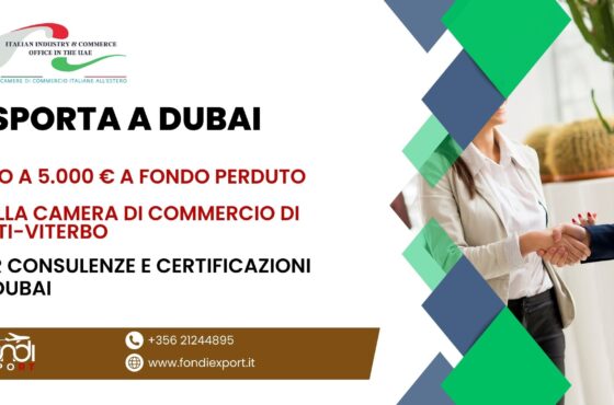 Disponibilità di un nuovo voucher fino a 5.000 € per le aziende laziali per E-commerce, Digital Marketing e Consulenze negli Emirati Arabi