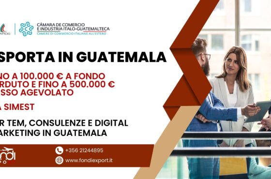 Le imprese italiane possono avvalersi di un finanziamento agevolato con importo massimo di 500.000 € per sviluppare un business internazionale in Guatemala