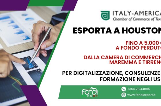 Finanziamento a fondo perduto di 5.000 € alle imprese toscane per Digitalizzazione, Consulenze e Formazione a Houston
